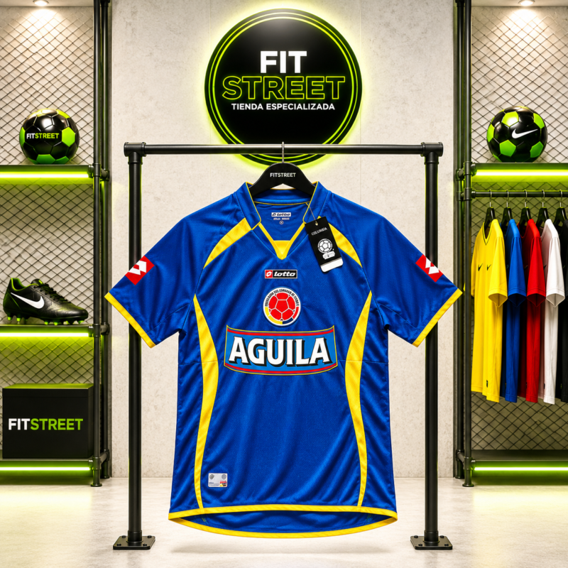 Camiseta Retro Colombia Lotto Águila 2007 Azul