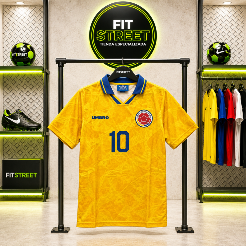 Camiseta Retro Colombia Umbro Amarilla 1994 – N.º 10 Valderrama