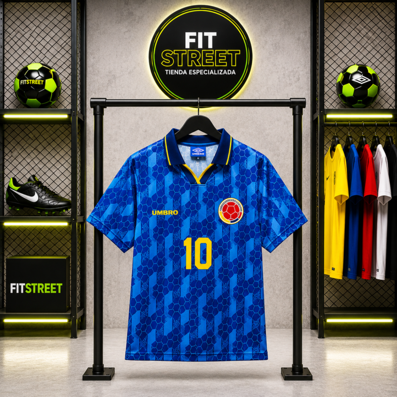 Camiseta Retro Colombia Umbro Azul 1994 – N.º 10