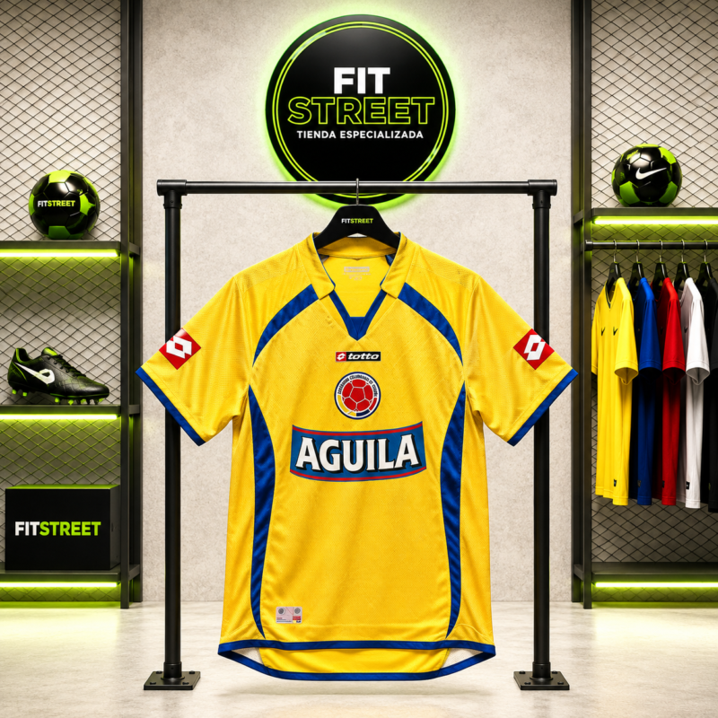 Camiseta Retro Colombia Lotto Águila 2007 Amarillo