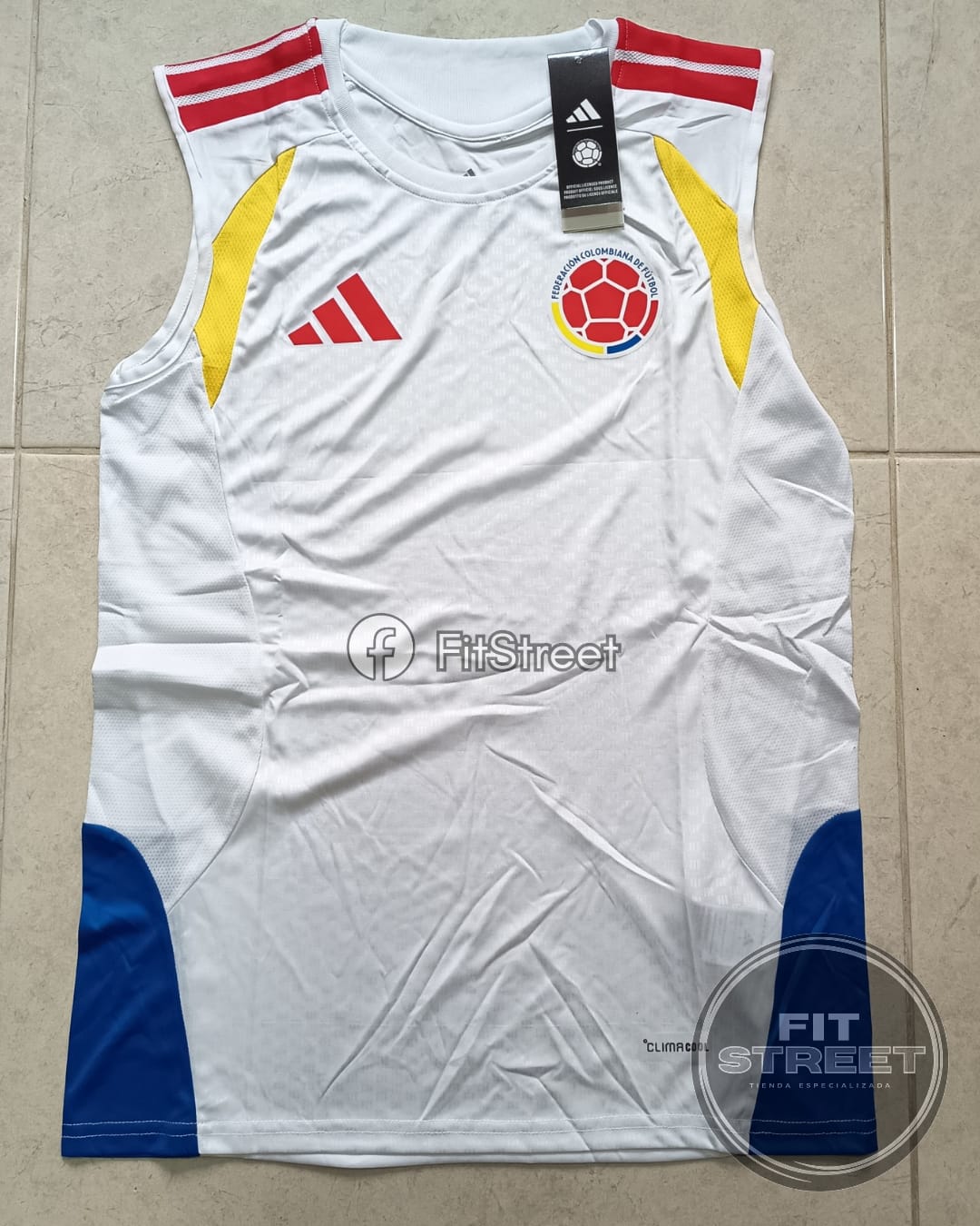Músculosa Entrenamiento Selección Colombia Blanca 2026 Sin patrocinios - Imagen 2