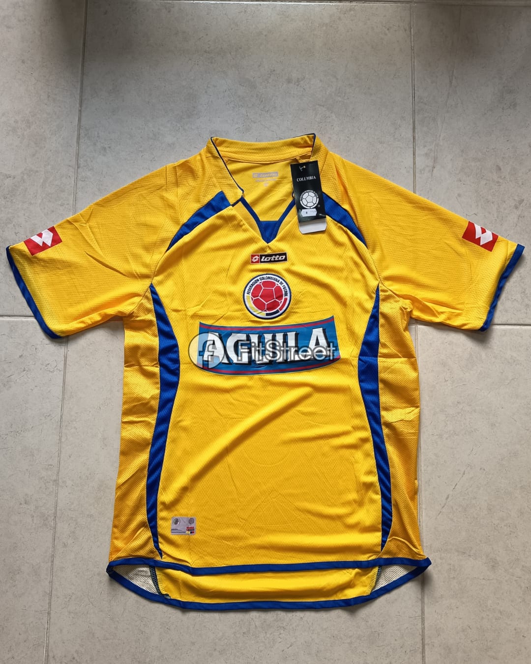 Camiseta Retro Colombia Lotto Águila 2007 Amarillo - Imagen 2