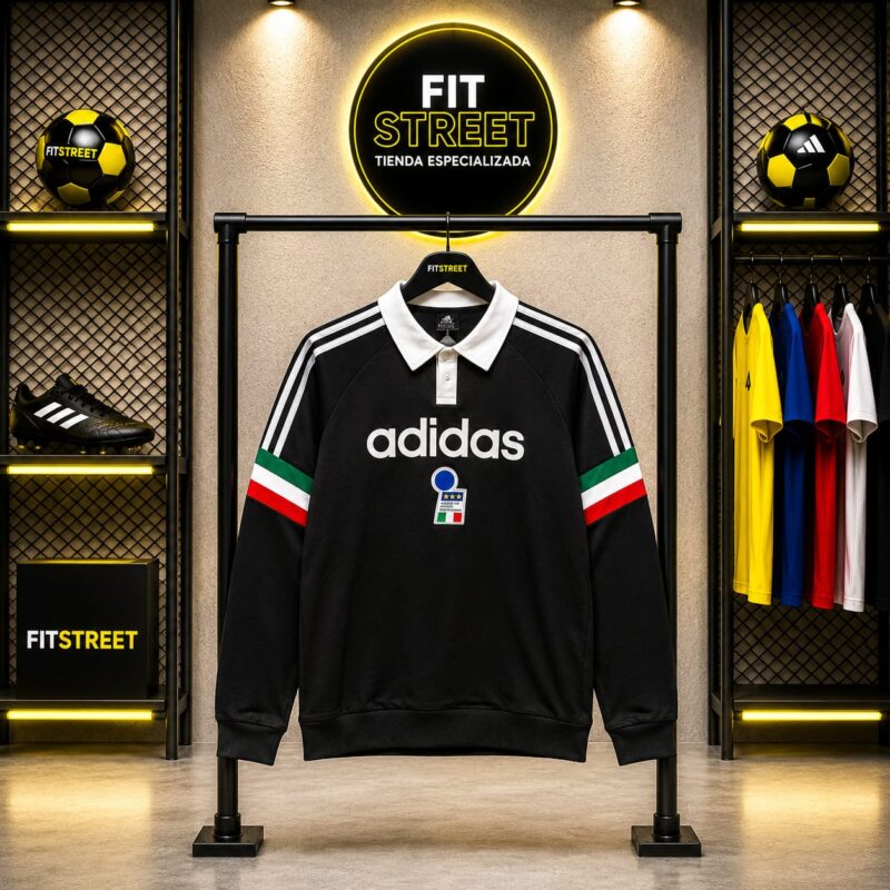 Buso Manga Larga Retro Polo Adidas – Estilo Italia 1990