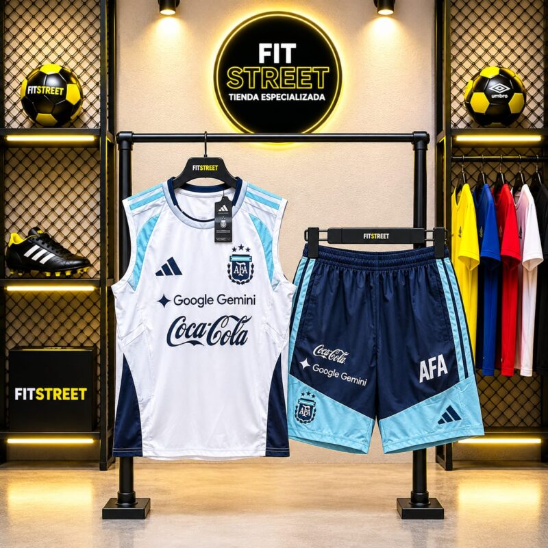 Conjunto Entrenamiento Argentina Musculosa Blanca